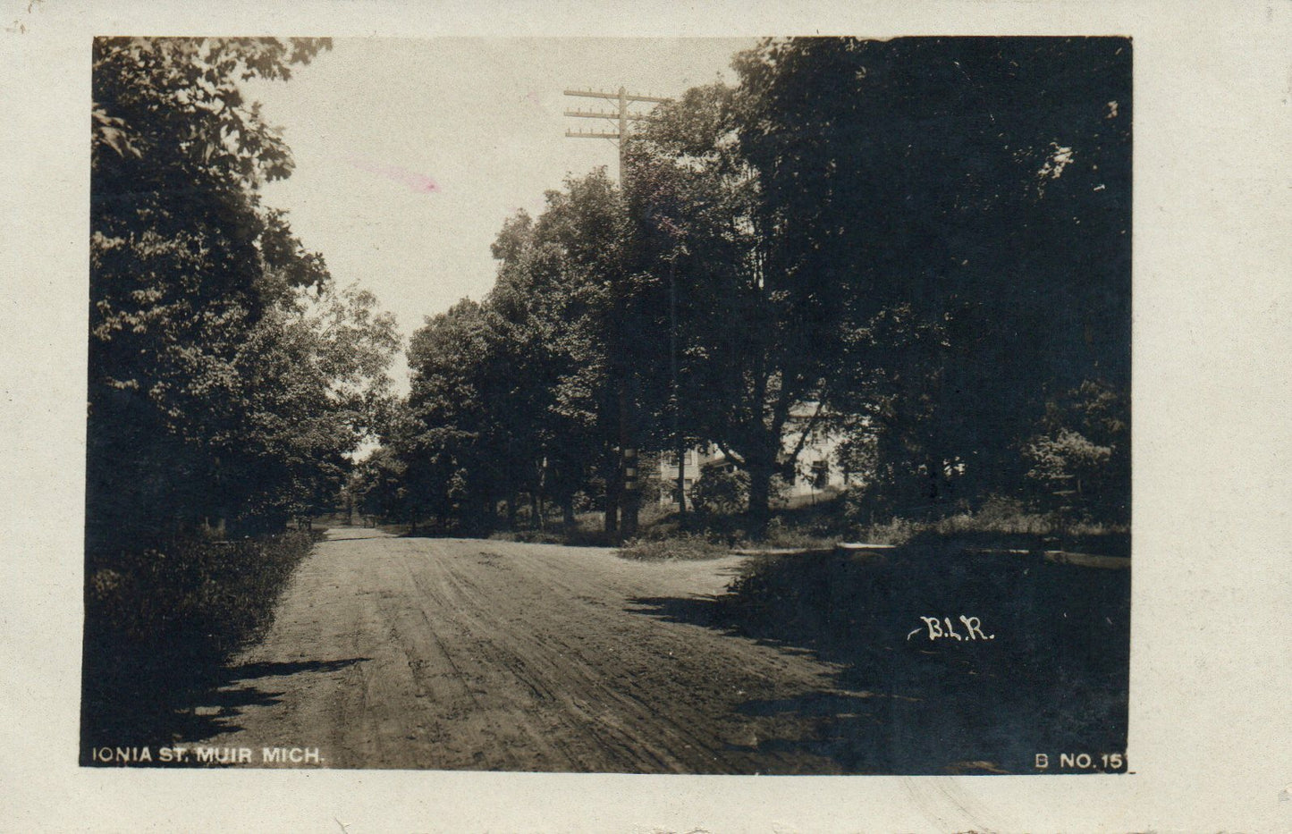1908 Real Photo Ionia Street Muir Michigan MI Postcard B No 15 BLR