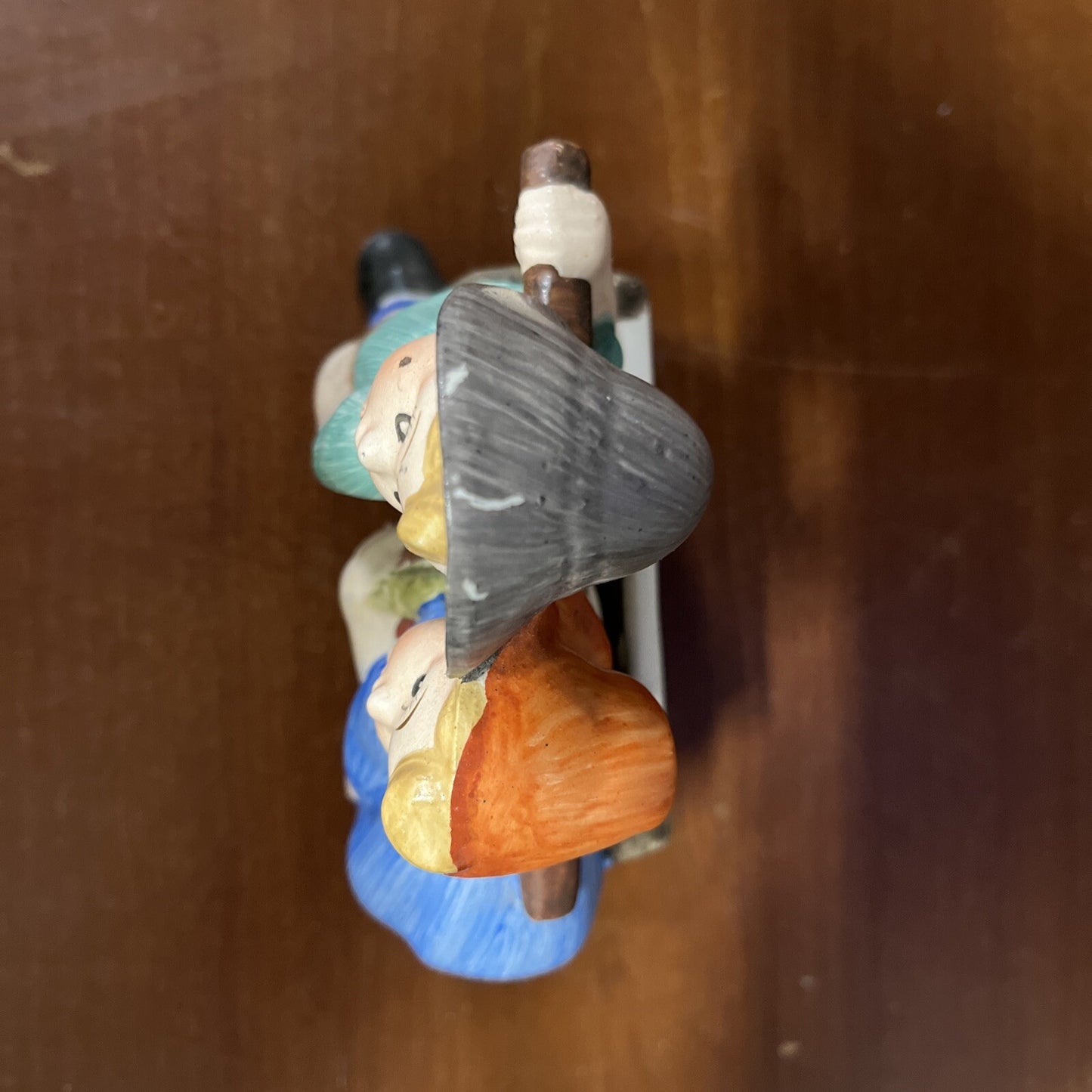 Vintage  Porcelain Wall Pocket  Boy & Girl Ceramic Old Japanese Figurine Kids