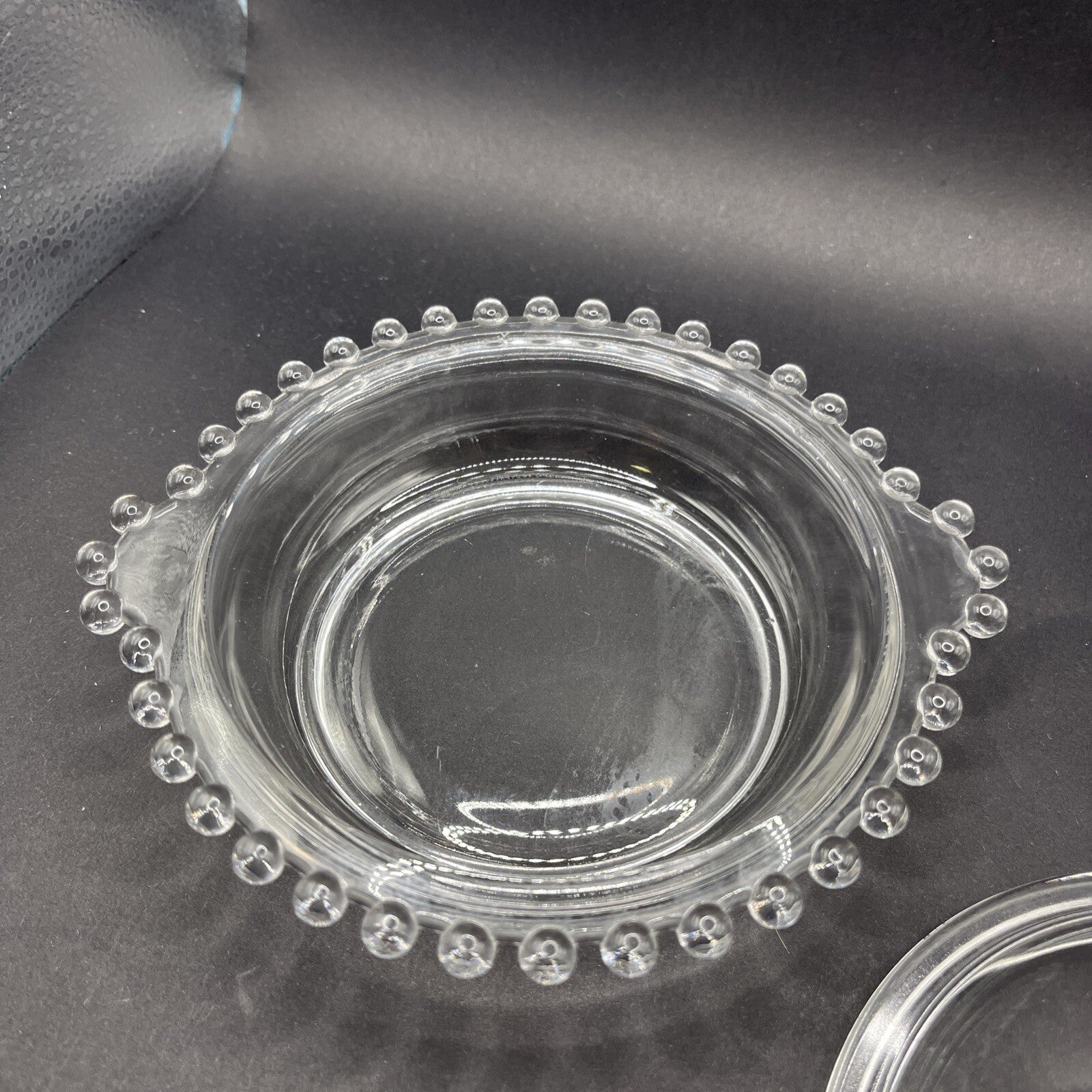 Candlewick Lidded Double Handle Clear Glass Jar Imperial Glass