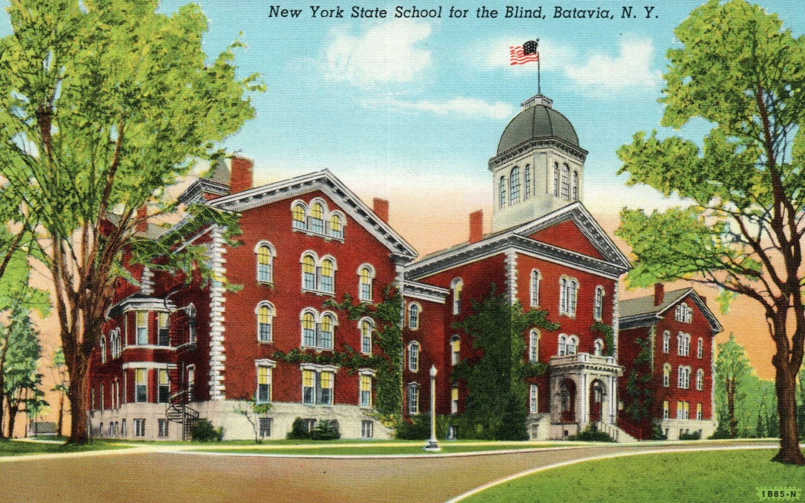 NY State School for the Blind Batavia New York Postcard 
