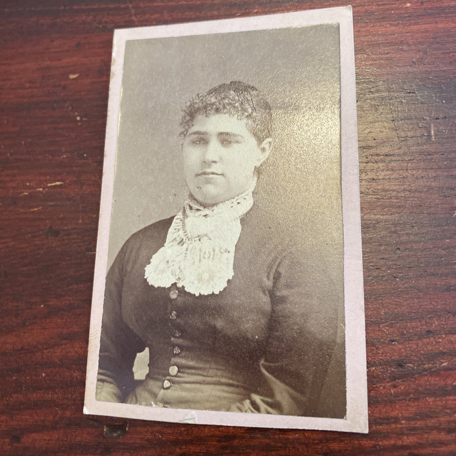 Real Photo CDV  Young Victorian  Woman Photography Belding  MI Michigan HF Brock