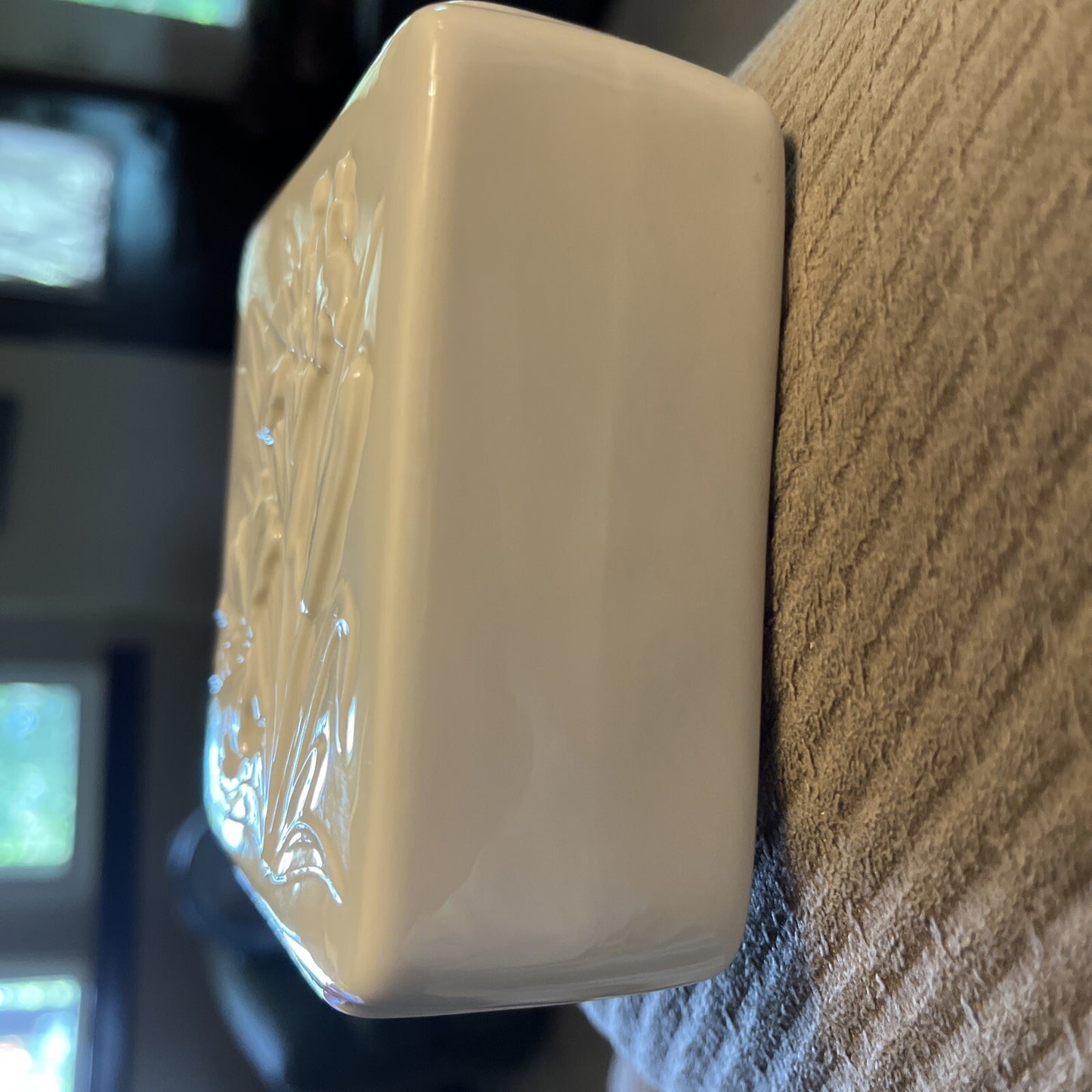 Lenox China Tiger Lily Square Vase Trimmed 24K Gold No Box