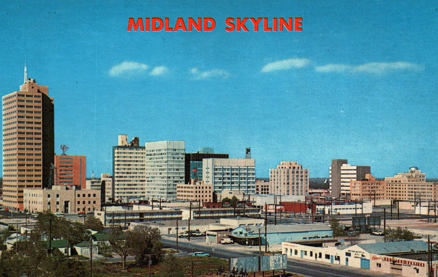 Midland Skyline in Midland Tex Texas TX Postcard