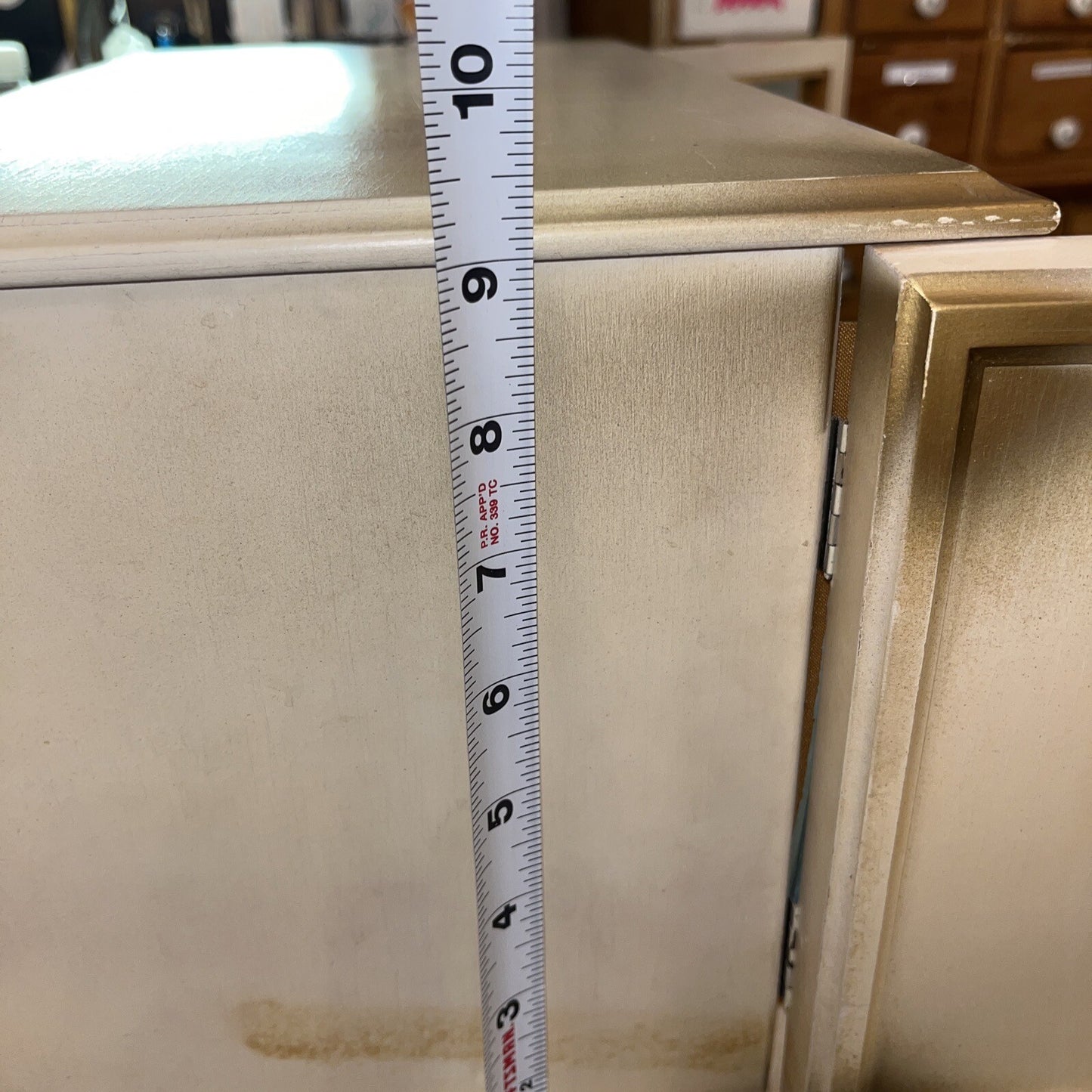 RARE VTG Gold Hollywood Regency Style Mirrors,4 Drawer Velvet lined Jewelry Box