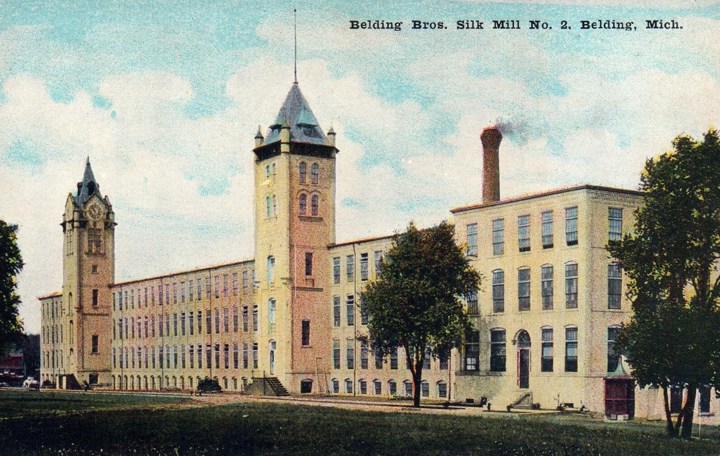 Belding Bros. Silk Mill No. 2 in Belding Mi Mich Michigan Postcard