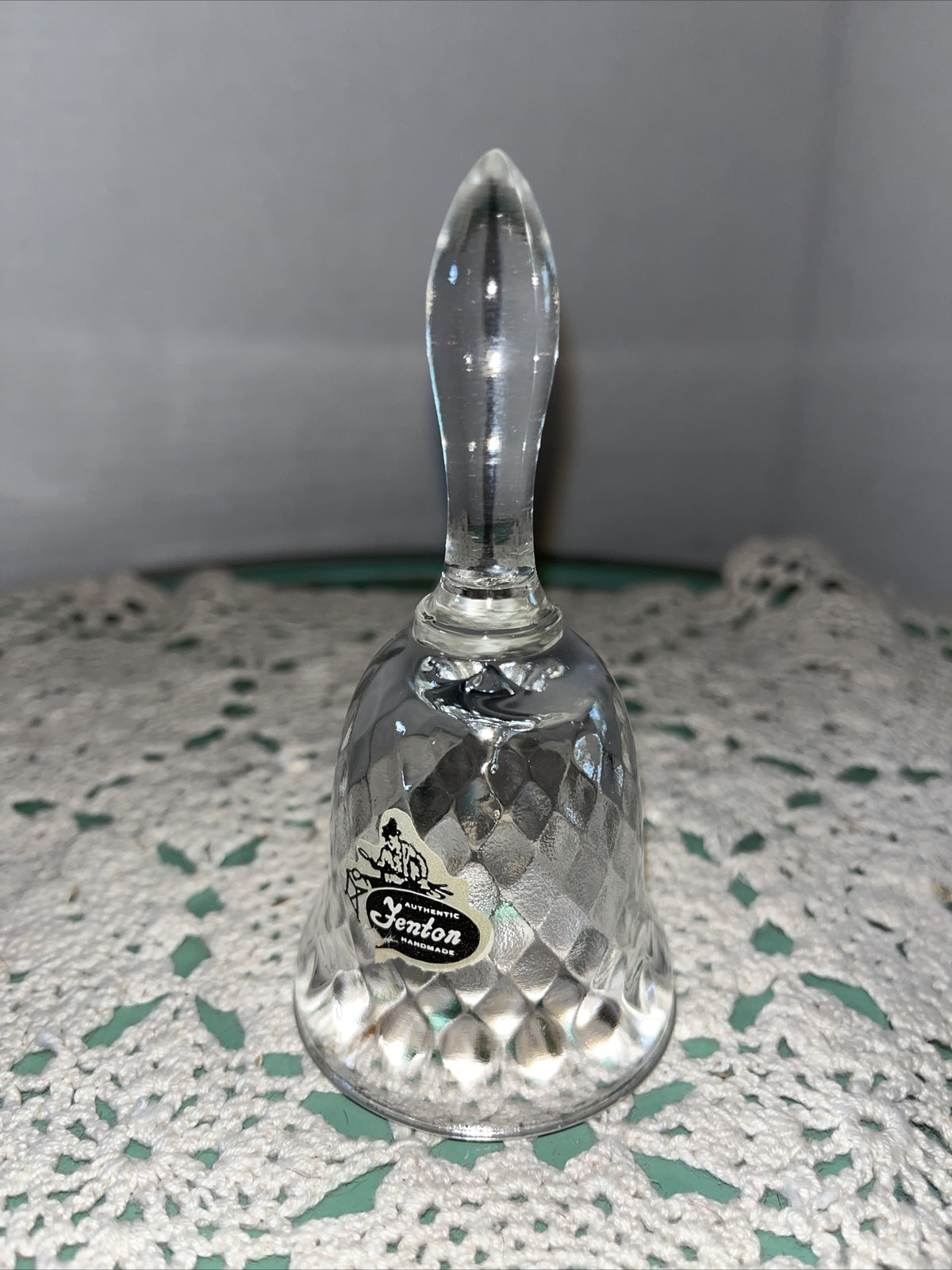 FENTON SMALL 4.5” Clear Diamond GLASS BELL