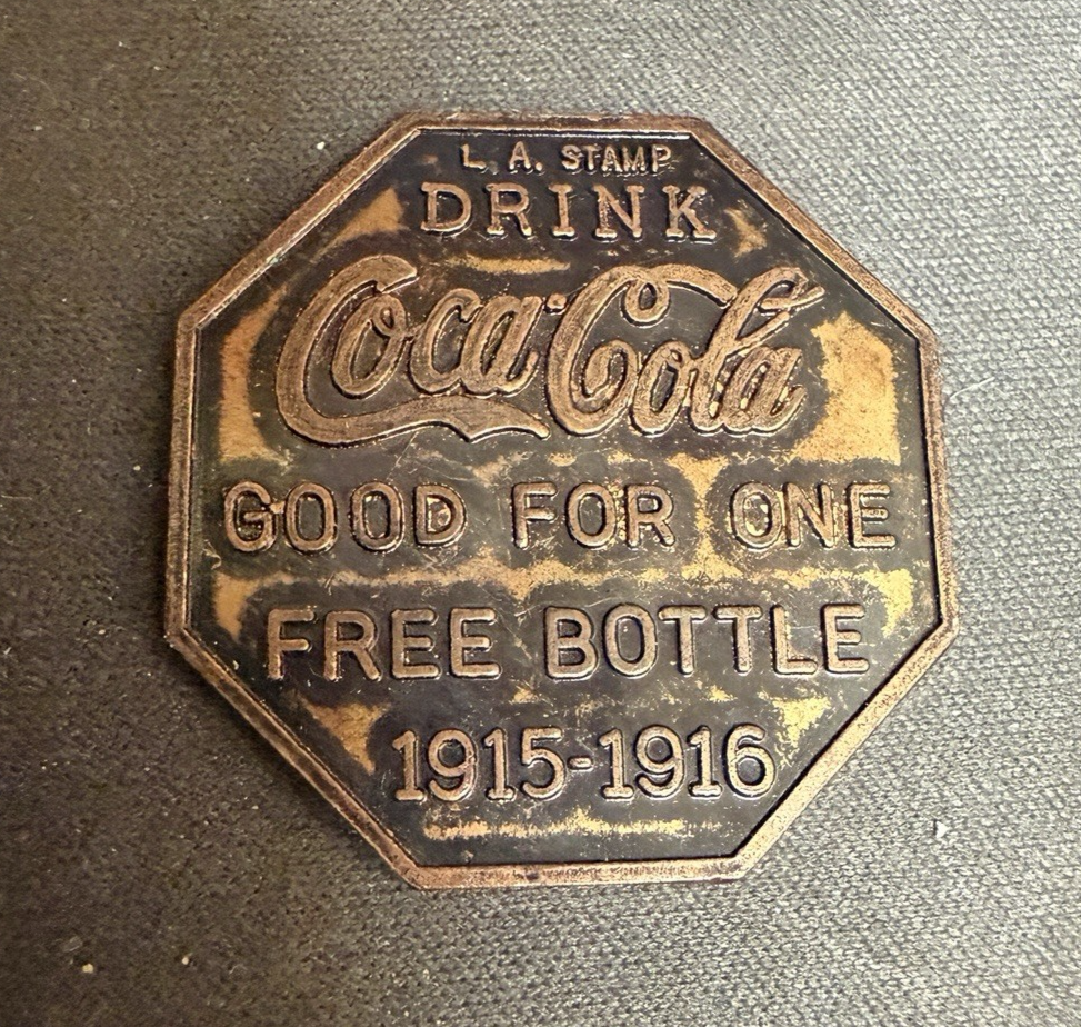 1915-1916 Drink Coca Cola  CA California Free Drink Token