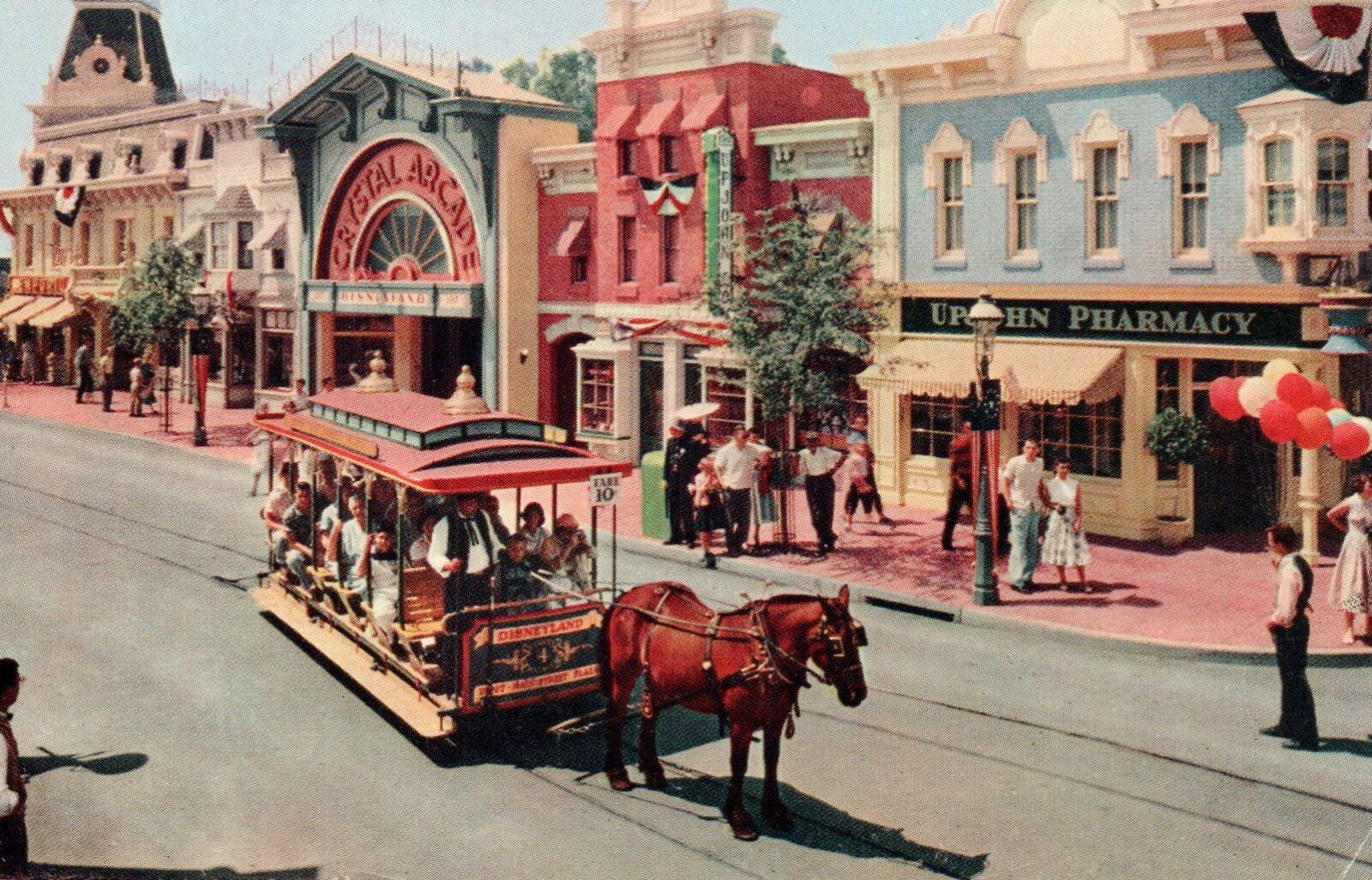 Upjohn Pharmacy 1880s Main Street Disney Disneyland Amusement Park Postcard