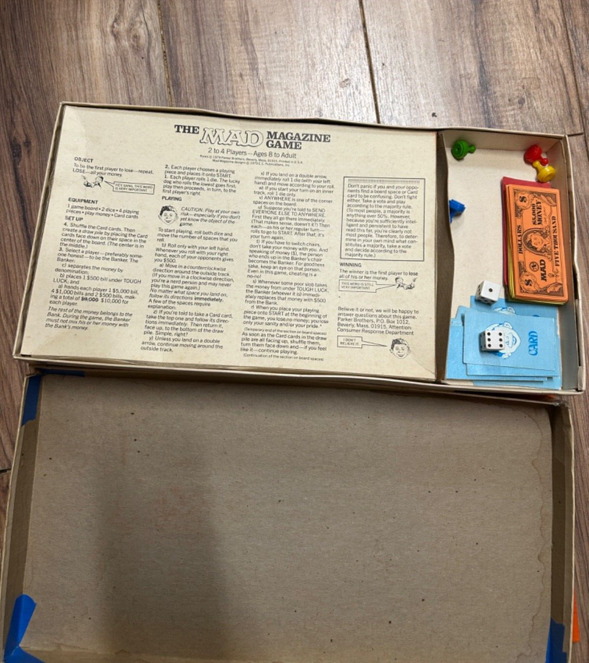 VINTAGE 1979 THE MAD MAGAZINE BOARD GAME PARKER BROS #124 USA