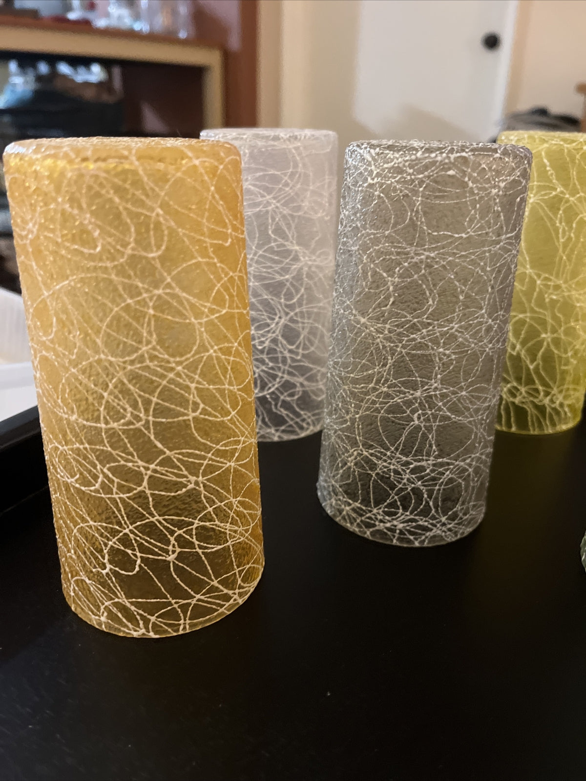 Set of 5 Vintage Spaghetti String MCM Glasses