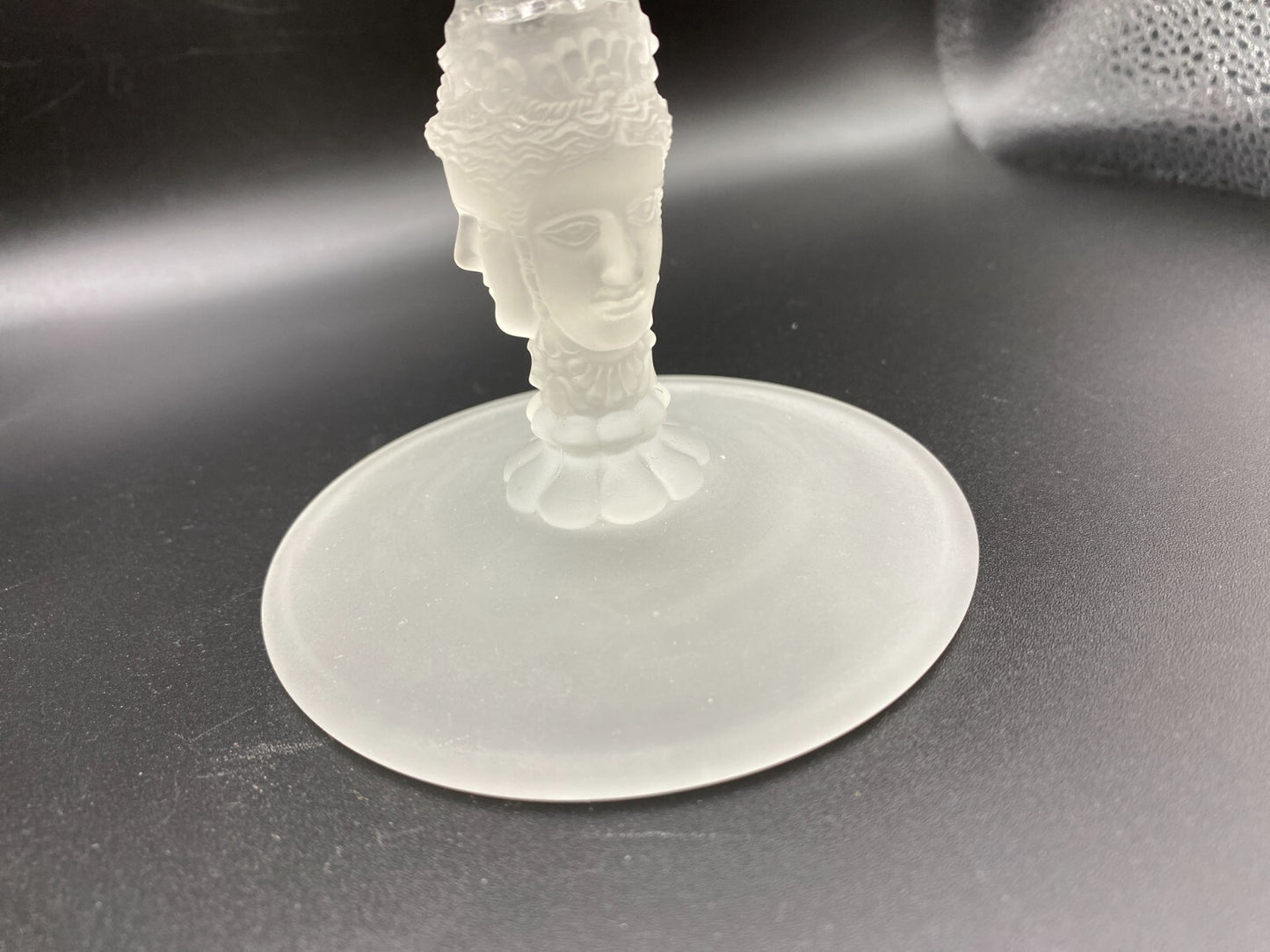 EAPG Three Faces Footed Frosted Celery or Spooner 9.25"