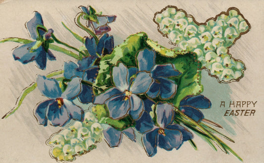 Gold Gilt Gel Easter Violets With Cross Of Lilly Of the valley series 2169