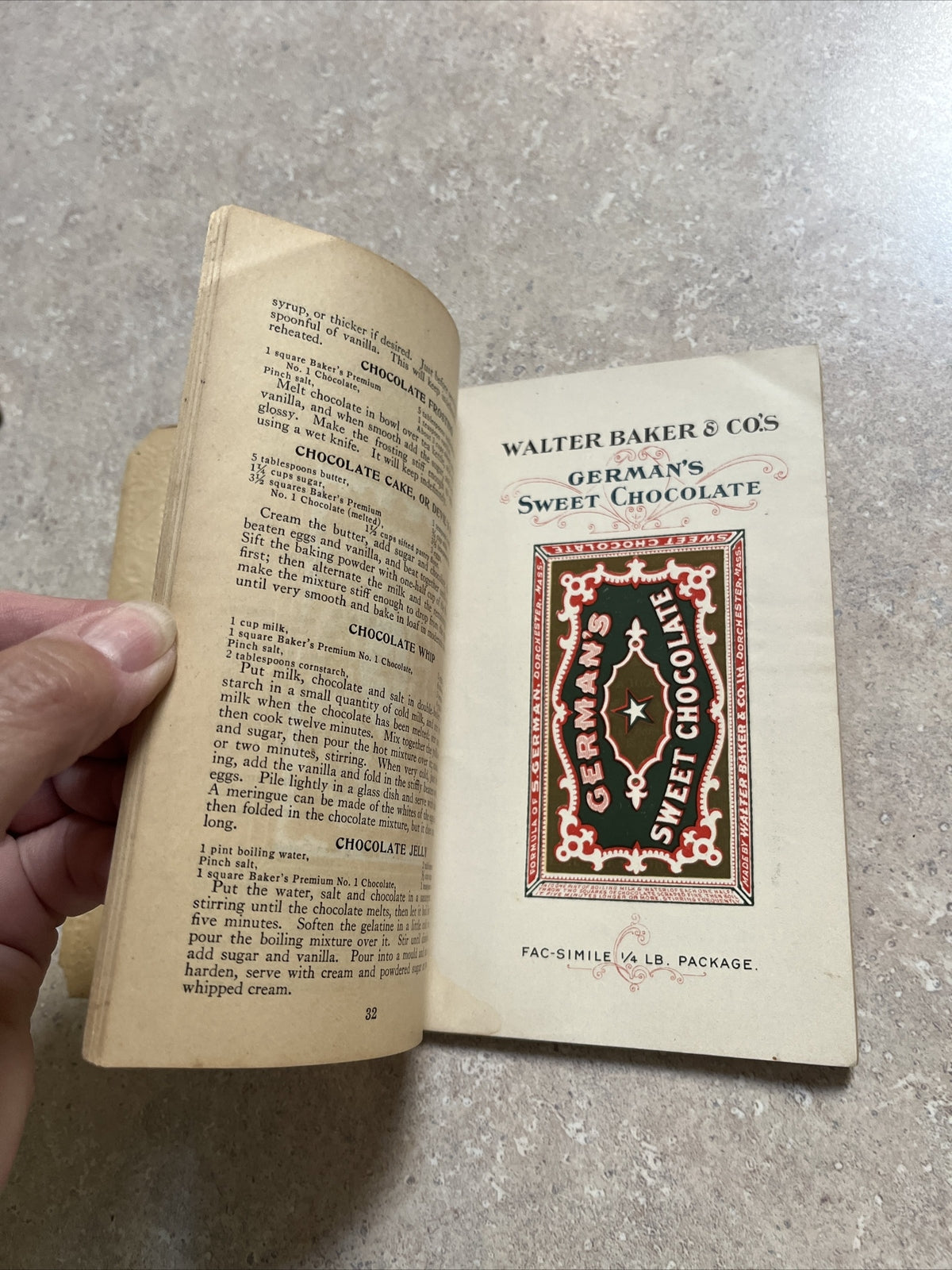 WALTER BAKER CO. CHOICE RECIPES COOK BOOK