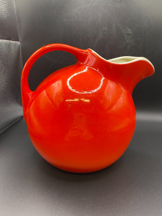 Red HALL POTTERY USA  Ball Pitcher Jug  #633