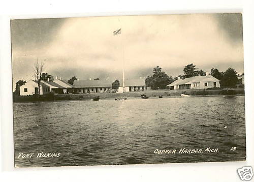 RPPC Real Photo Fort Wilkins Copper Harbor MI Michigan Mich Postcard