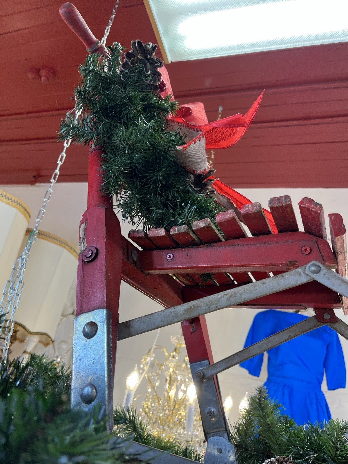 Antique Victorian Primitive Solid Wood & Iron Child's Snow Sled