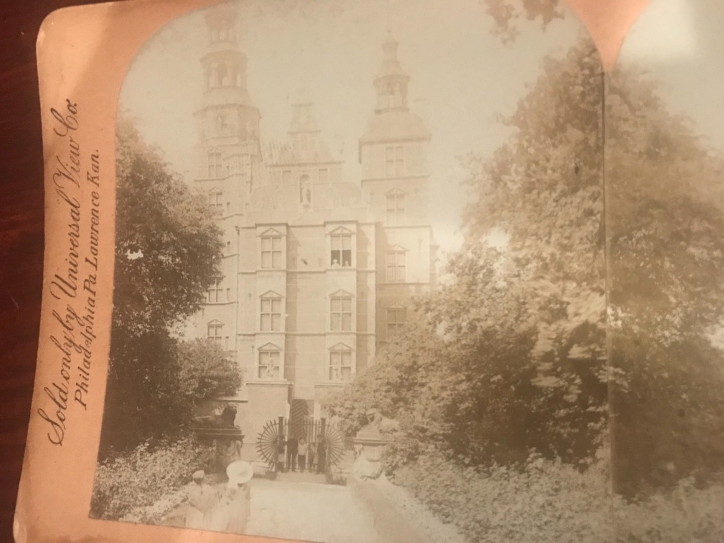 Real photo stereoview Rosenborg Castle Home of Danish Kings Copenhagen Denmark