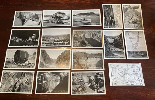 17 Landmark  Boulder City  Hoover Dam Construction Las Vegas Nevada NV Postcard