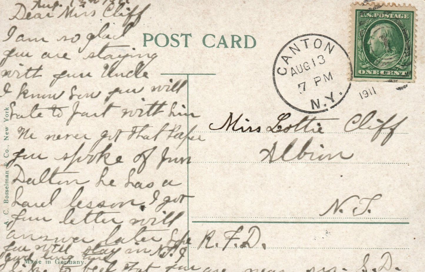 ME Church Canton 8401 New York NY Postcard