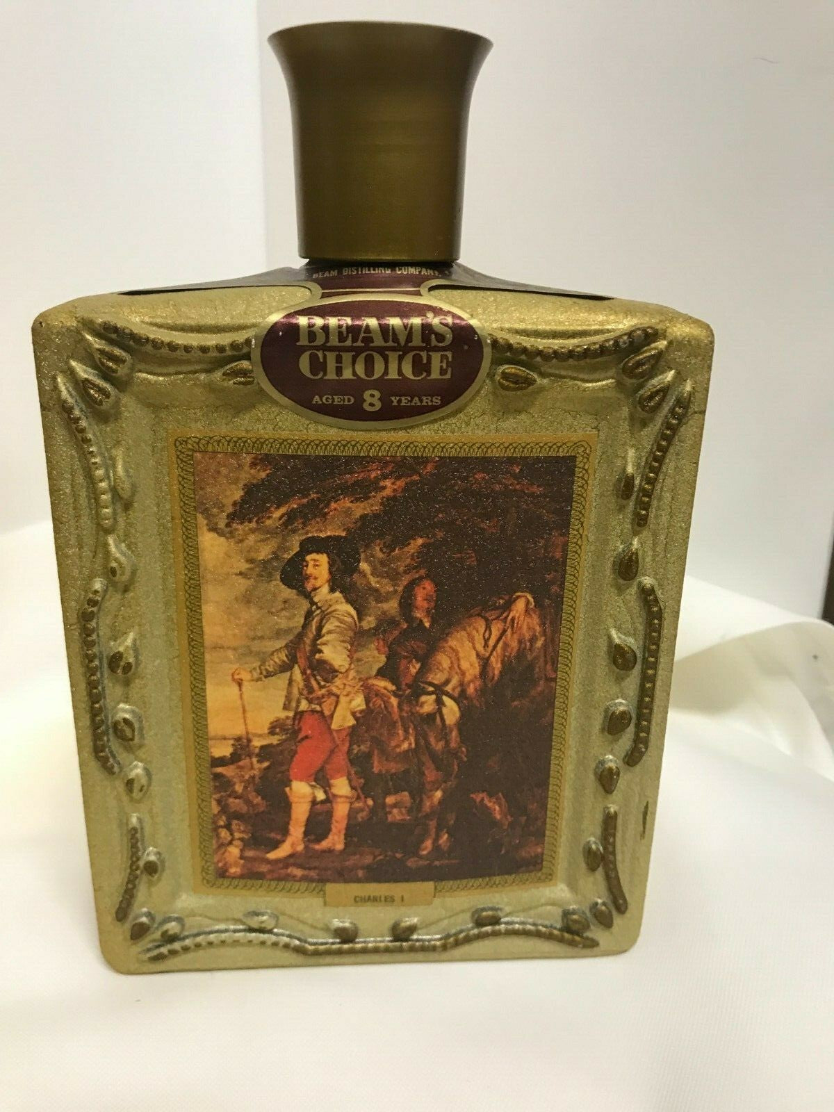 Vintage Beams Choice Jim Beam Collectible Bottle Charles I with gold Box