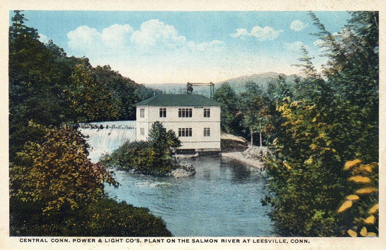 Power & Light Co's Plant on the Salmon River Leesville CT Connecticut Postcard