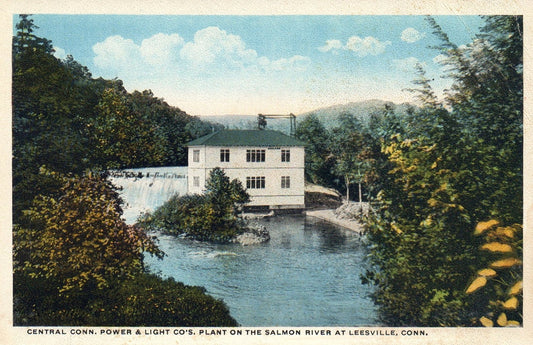 Power & Light Co's Plant on the Salmon River Leesville CT Connecticut Postcard