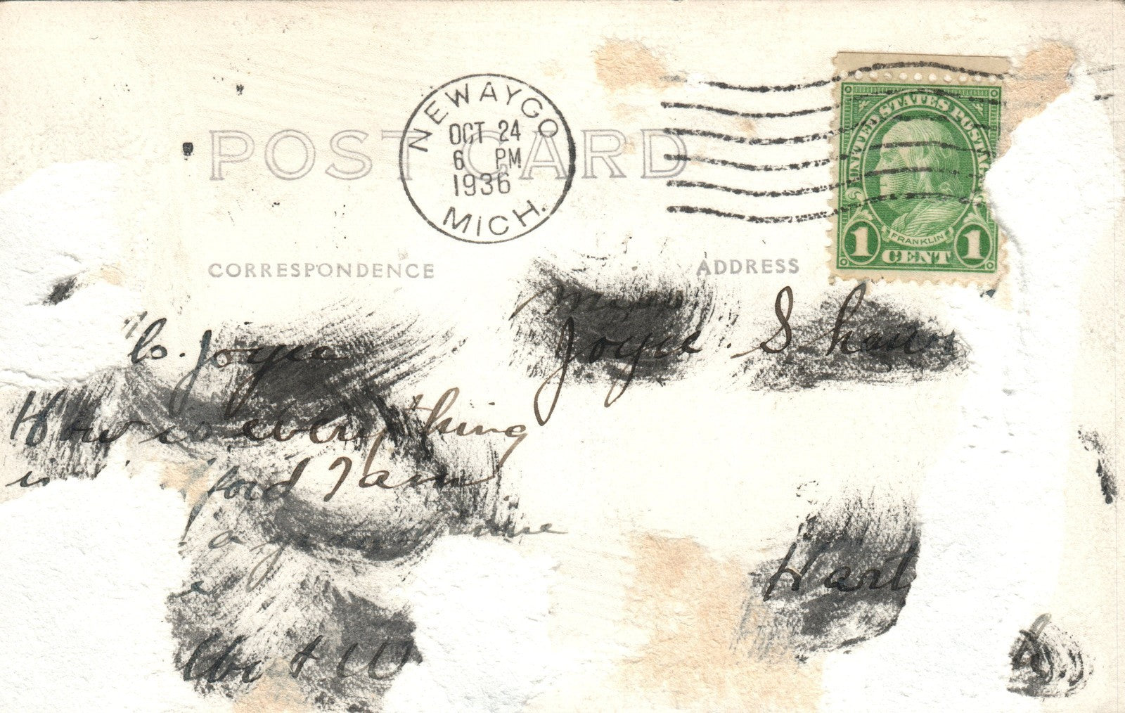 RPPC Real Photo Northwoods Deer Sault Ste Marie MI Mich Michigan Postcard