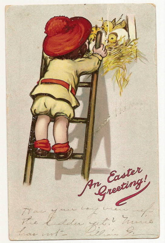 Tuck Child Girl Chick Easter  Postcard