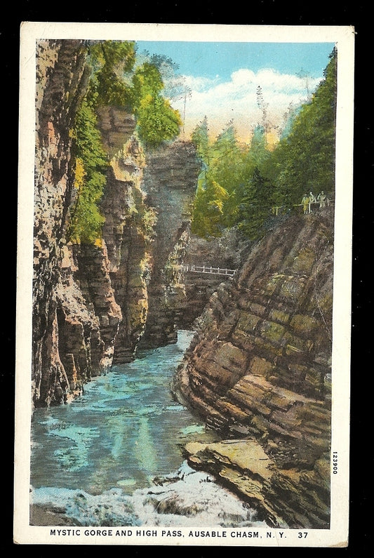 Mystic Gorge and High Pass Ausable Chasm New York NY Postcard