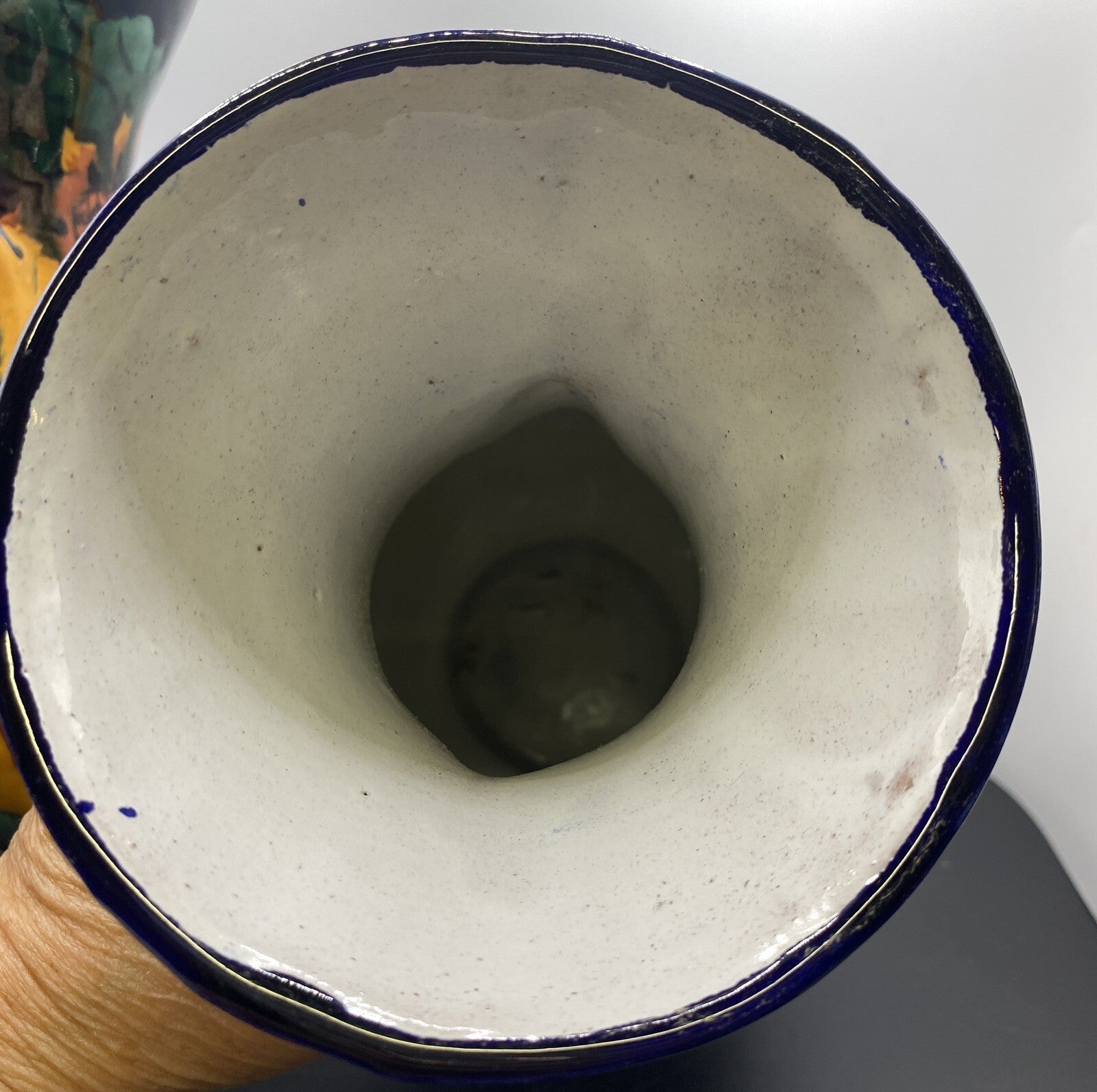 vintage Terracotta Pottery Pair of Vases Mexican Talavera 1980's Sunflower