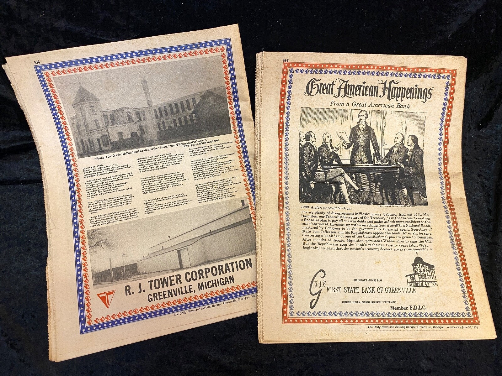 Belding Michigan The Daily News and Belding Banner Newspapers (2) 1776-1976