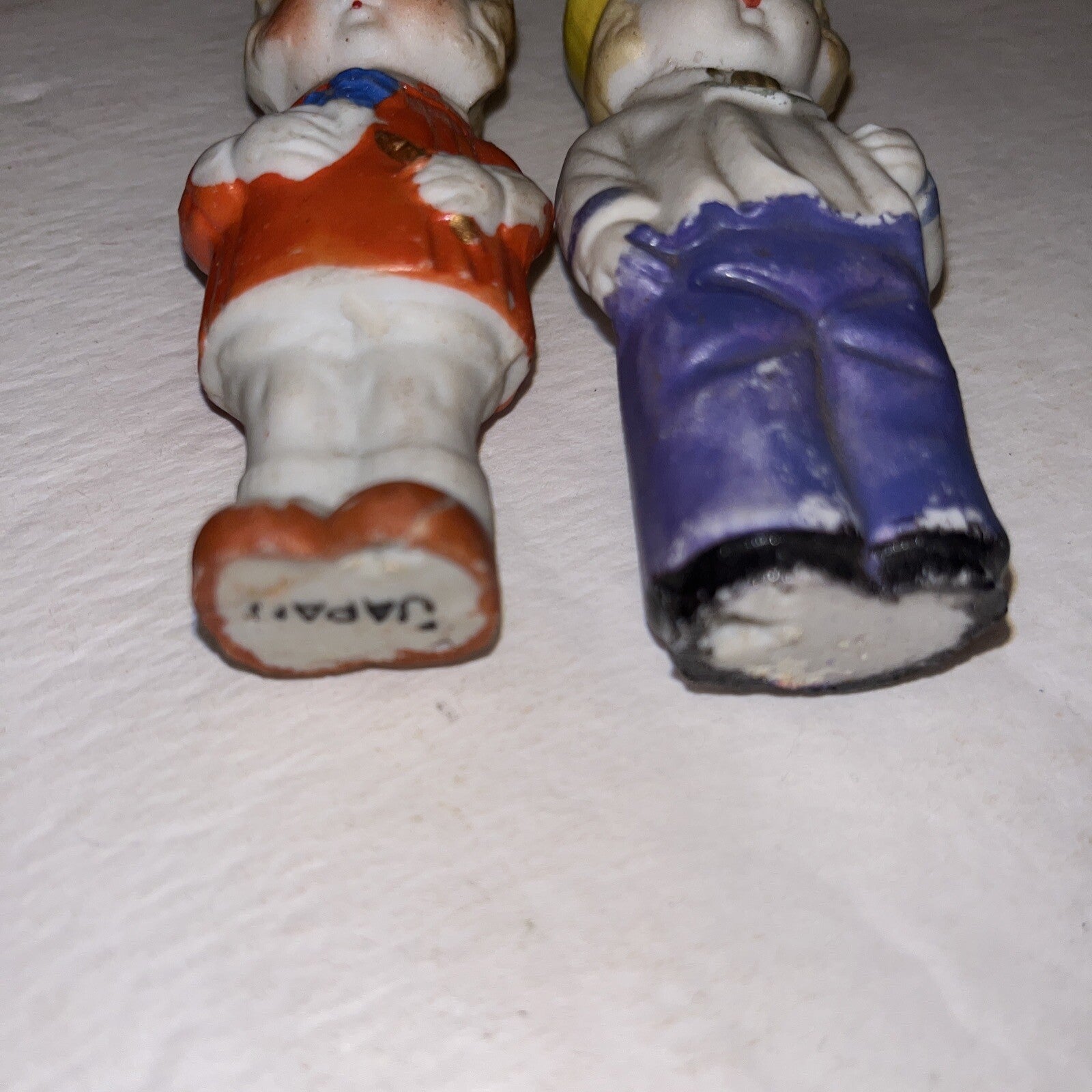 Vintage Japanese Figurines Bisque Lot of 2 Miniatures Boy And girl