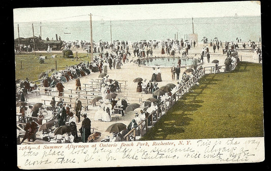 A Summer Afternoon at Ontario Beach Park Rochester New York NY Postcard