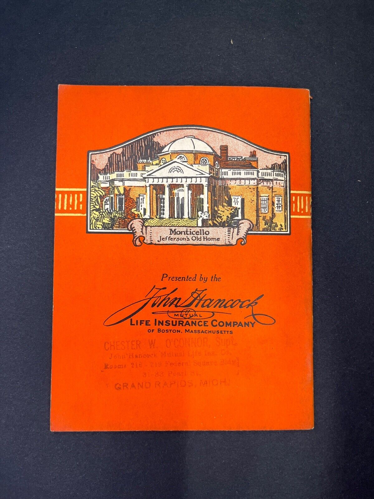 Vintage "Thomas Jefferson" John Hancock Life Insurance Ad Book
