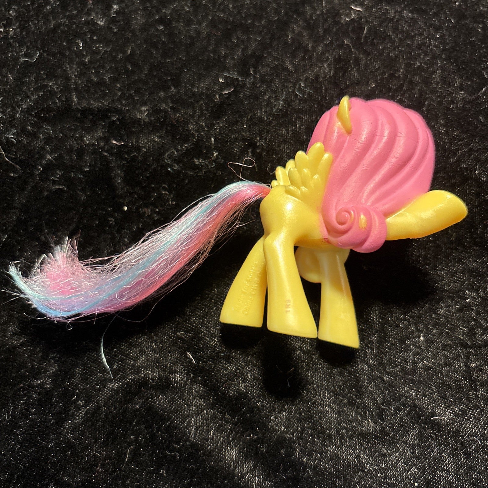 My Little Pony Fluttershy Brushable Hair 3" G4 MLP Yellow w/ Pink & Blue Tail