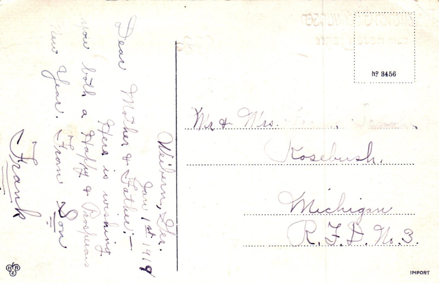 Silver Accent Santa Playing With Children In the Snow Vintage Santa Postcard