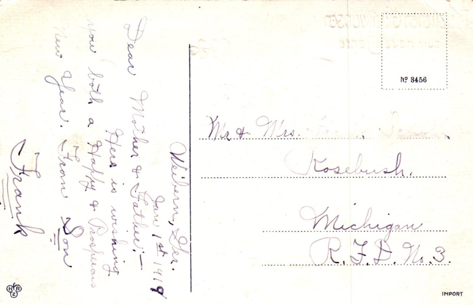 Silver Accent Santa Playing With Children In the Snow Vintage Santa Postcard