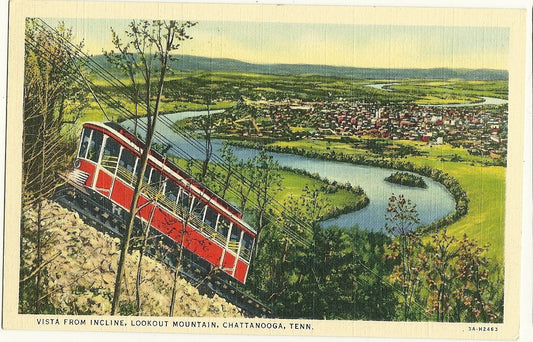 Vista from Incline Lookout Mountain Chattanooga TN Tenn  Postcard