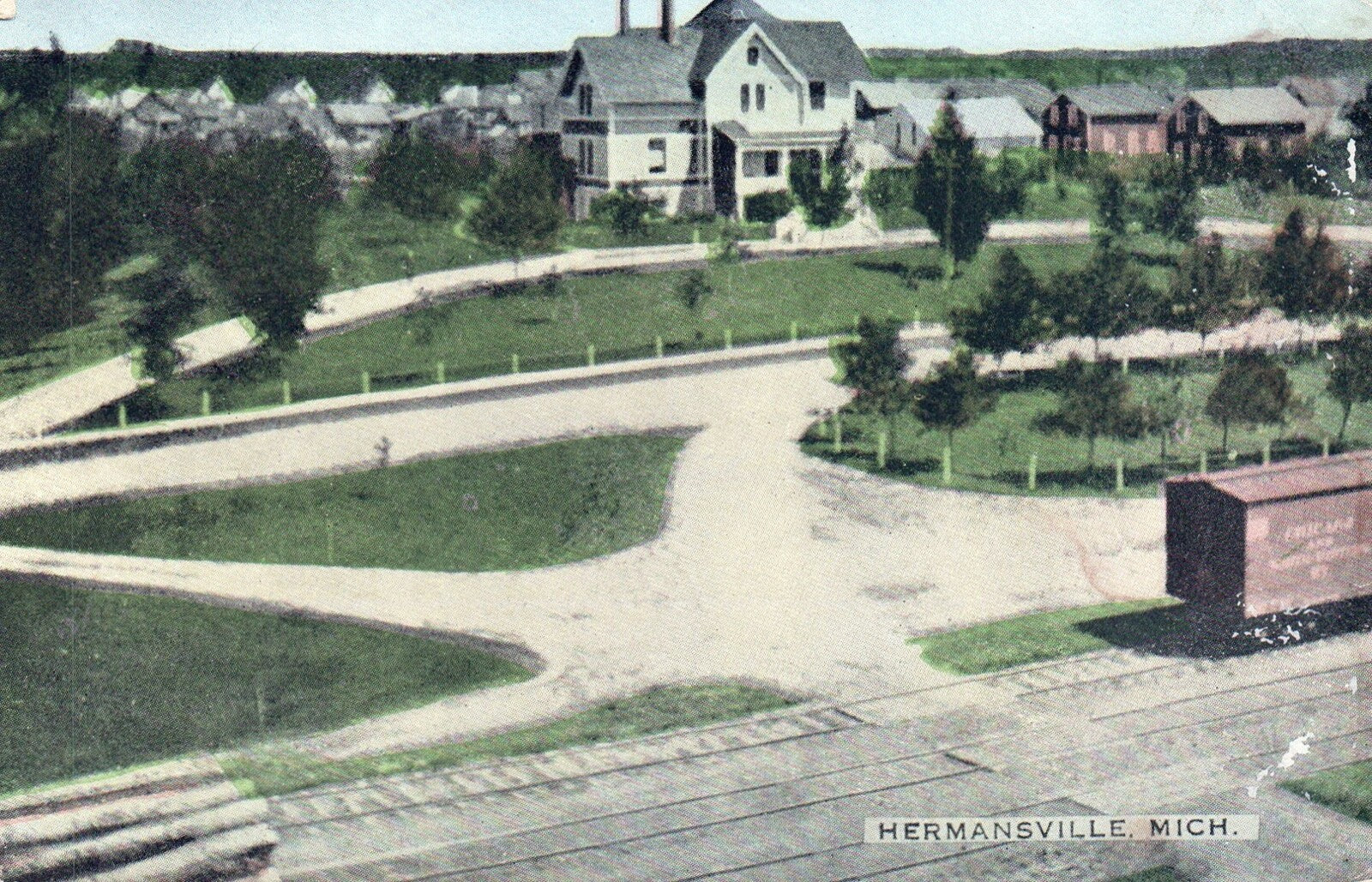 Upper Peninsula View of Hermansville Near Iron Mountain Michigan MI Postcard