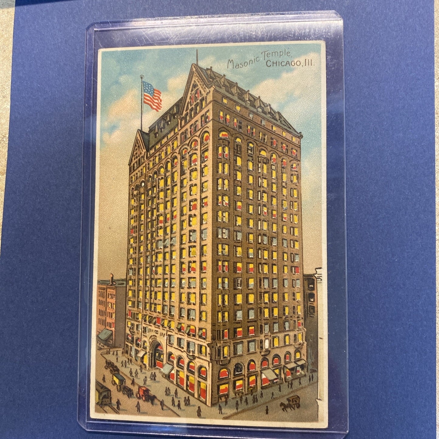 HTL Hold to the Light Masonic Temple Chicago Illinois IL Vintage Postcard