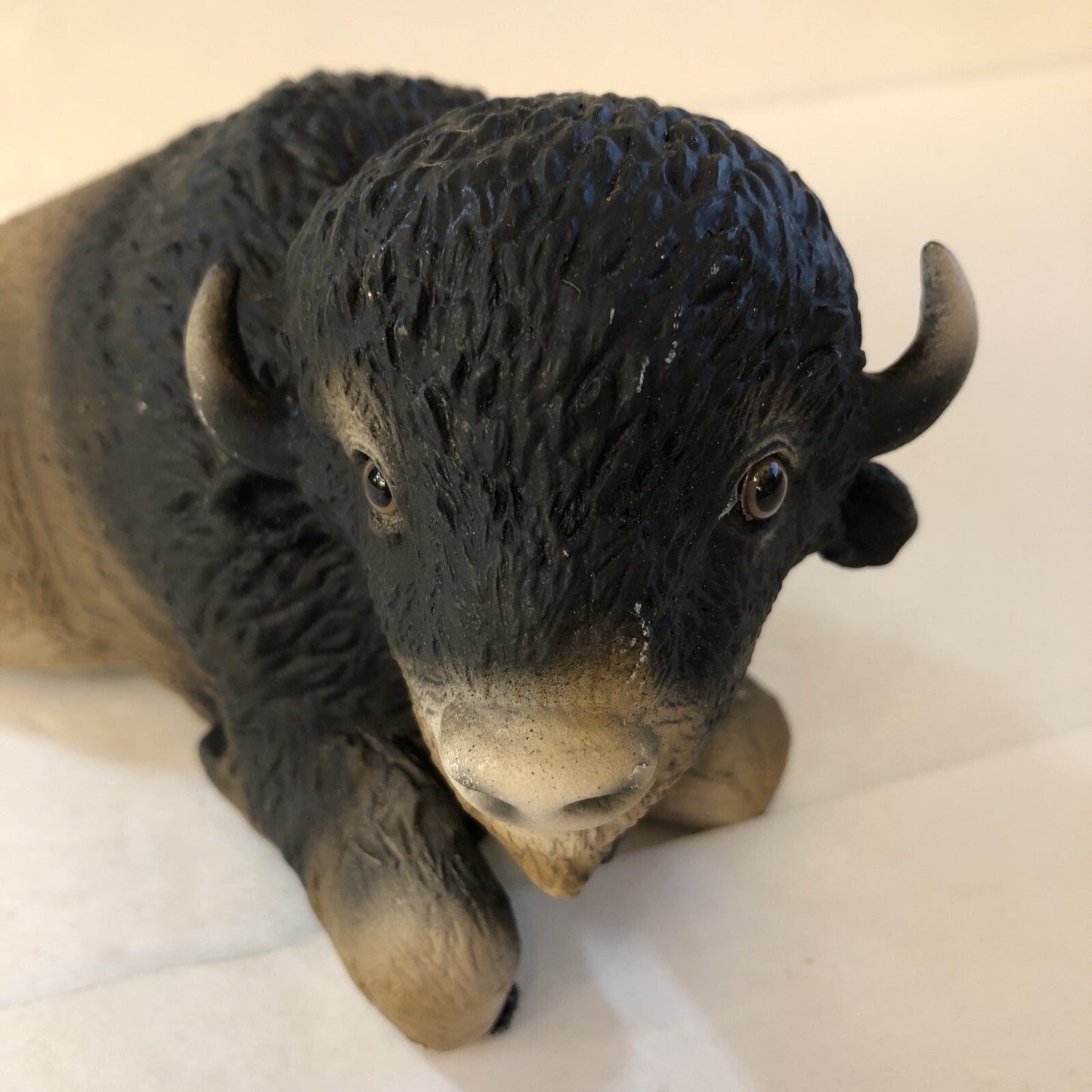 Bison Buffalo Laying Down 7" x 4" x 3" Western Americana Figurine Statue