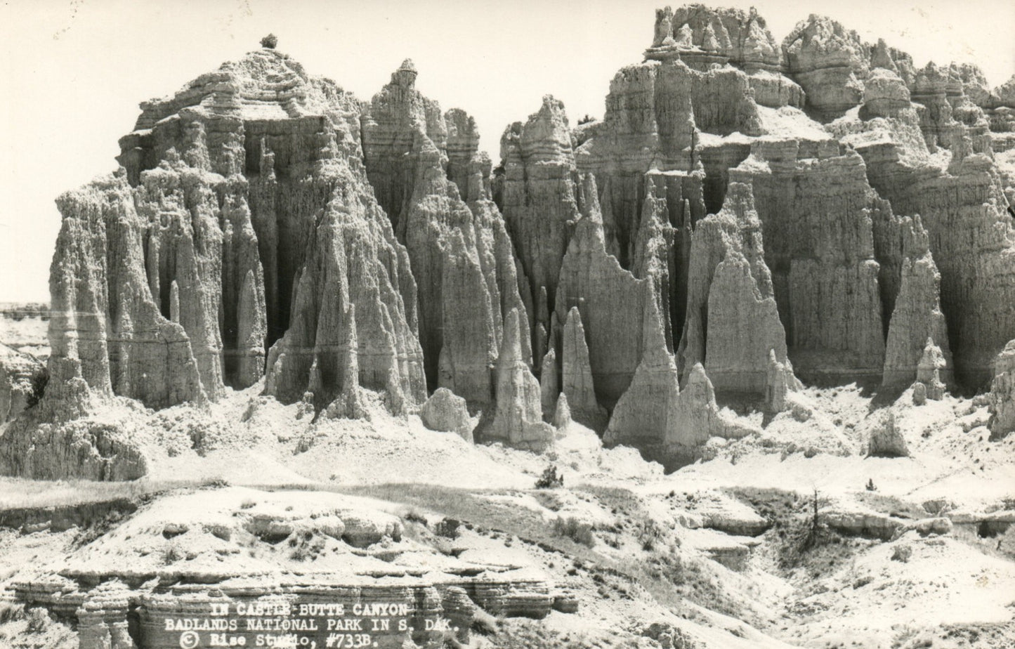 Real Photo The Castle Butte Canyon Badlands National Park South Dakota SD