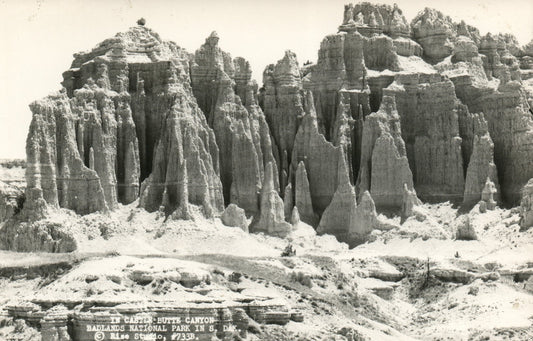 Real Photo The Castle Butte Canyon Badlands National Park South Dakota SD