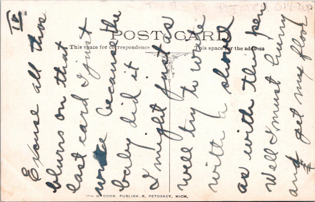 G R & I Suburban Railroad Station Petoskey MI Michigan Mich Postcard