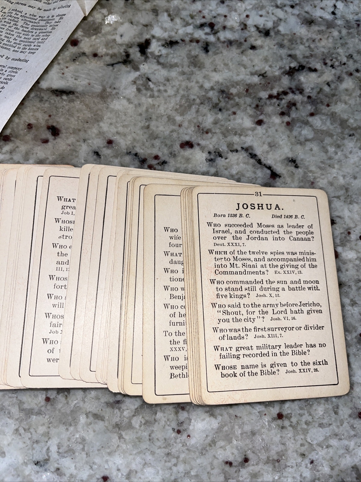 Antique 1915 Bible Characters Trivia Card Game By F.G. Decker A.M. Rare Complete