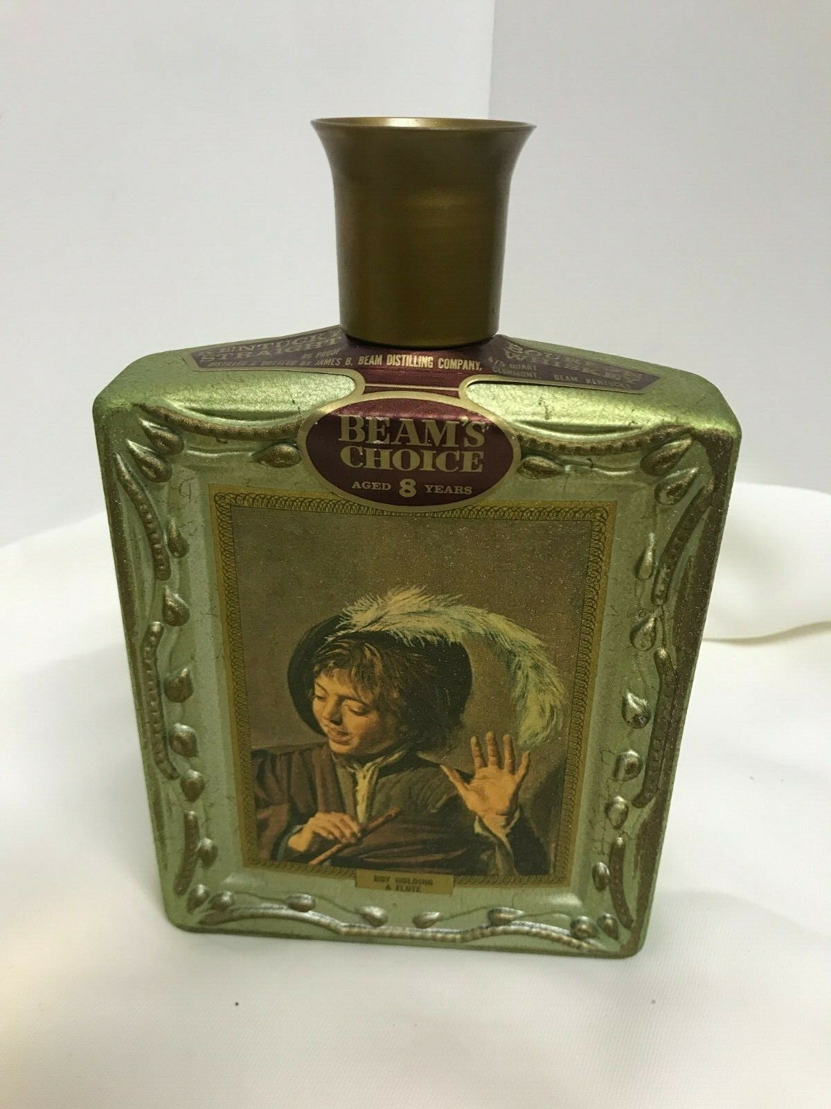 Vintage Beams Choice Jim Beam Collectible Bottle Boy Holding A Flute w/ Gold Box