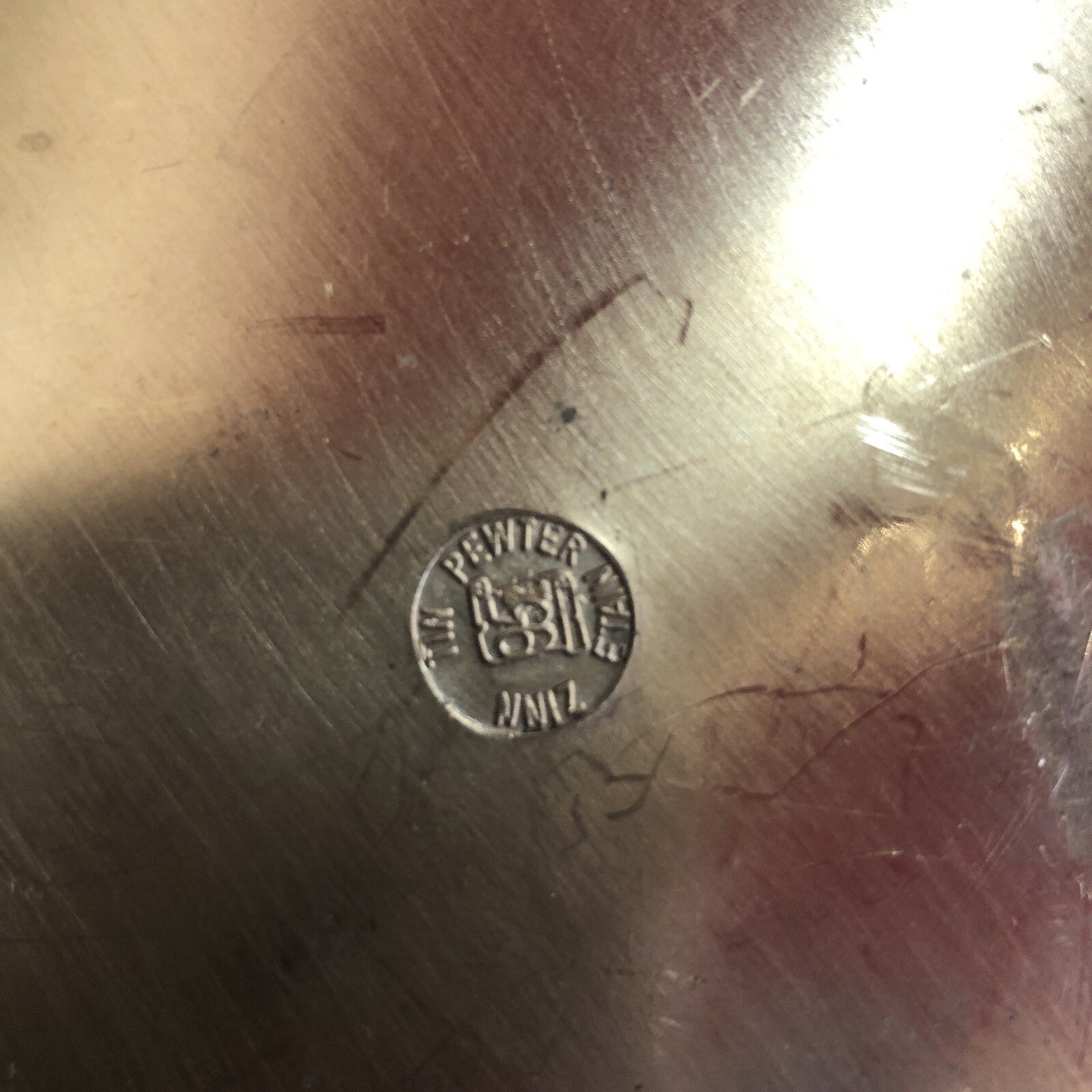 Vintage Etain ZINN Pewter 9" Bowl Dish