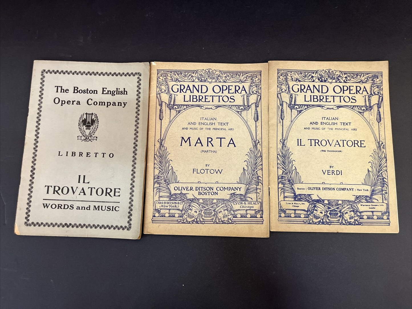 Lot of 3 Opera Libretto Songbooks