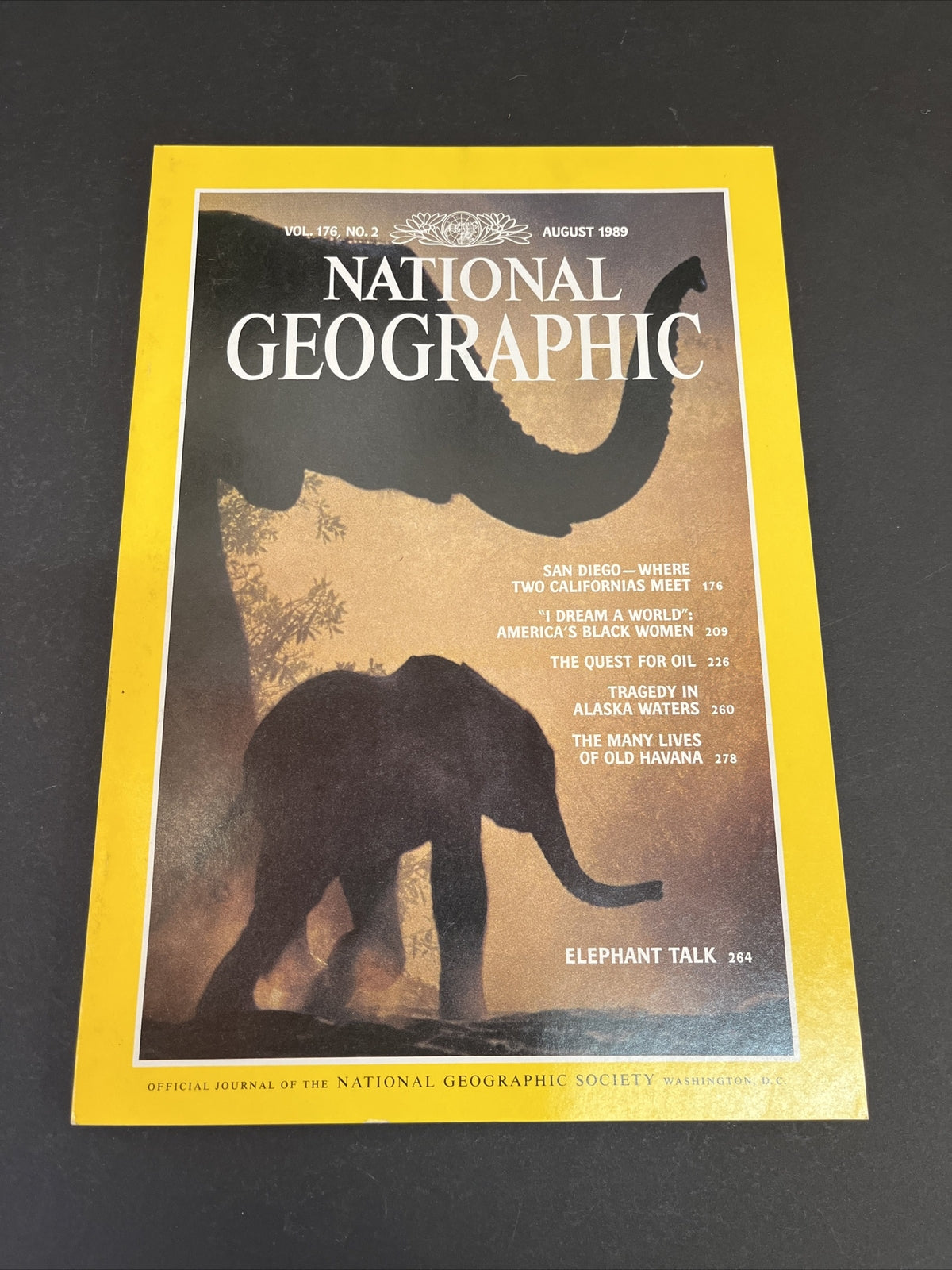 August 1989 National Geographic Magazine "Elephant Talk"