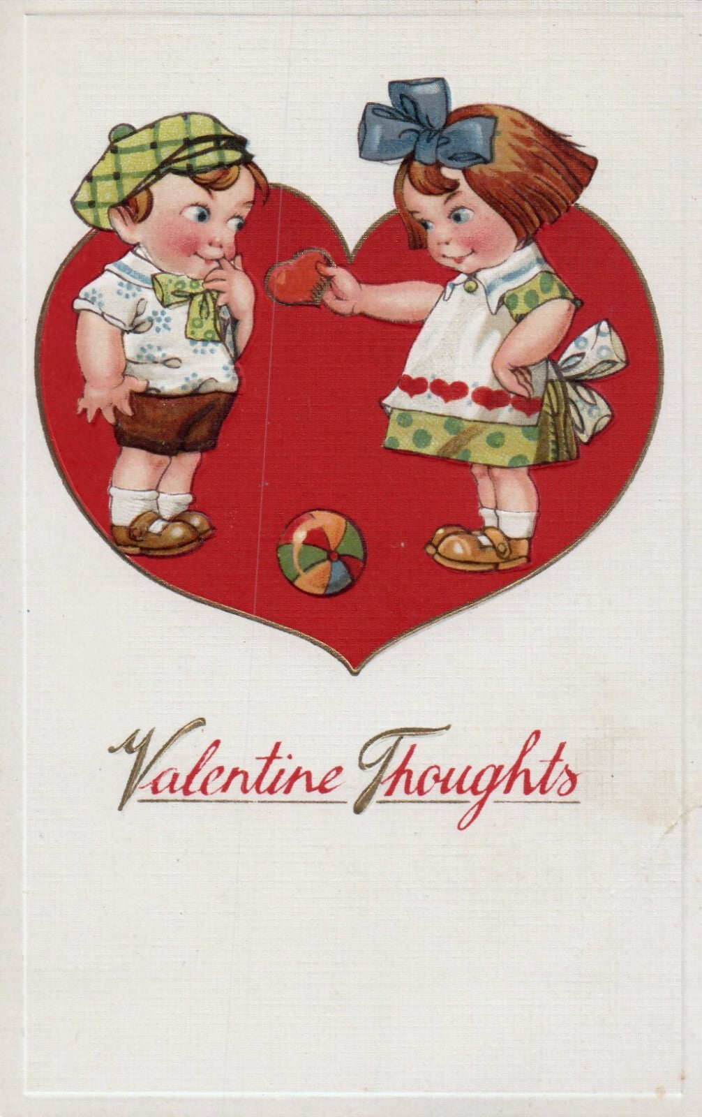 Jason Frexias Children Playing Together Valentines Day Postcard